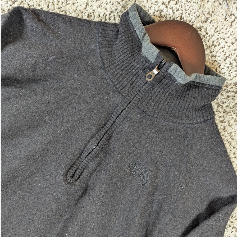The North Face Wool Blend Pullover Sweater 1/4 Zip‎ Mock Neck Casual Mens Small